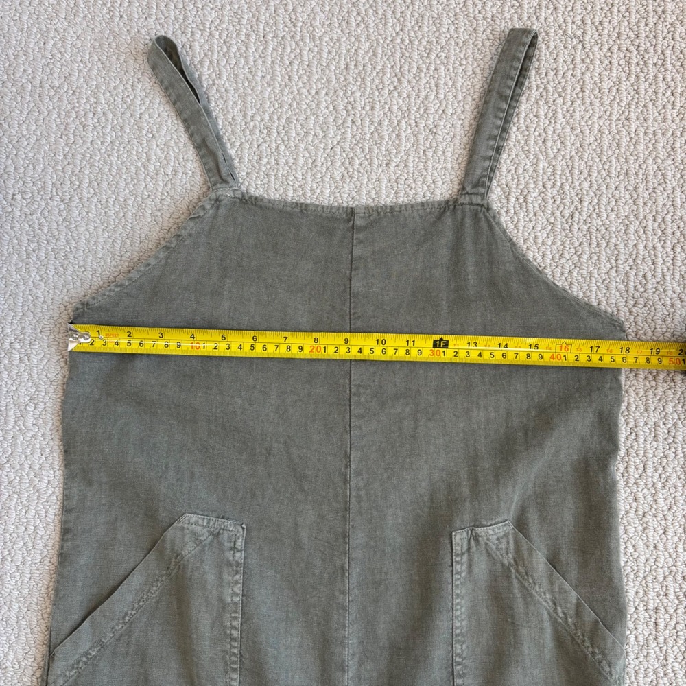 Universal Thread Linen Blend Wide Leg Cropped Jumpsuit XS Olive Green Utility - Picture 8 of 16